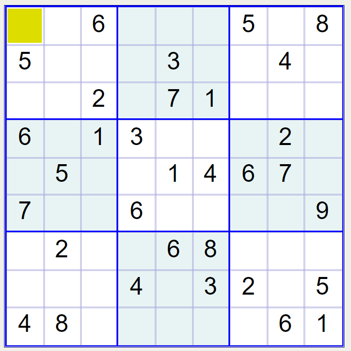 A sudoku tile on Sudoku Kingdom